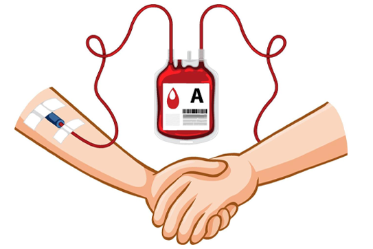 Blood donation in progress